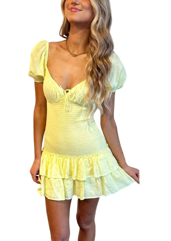 Summer Sun Mini Dress In Yellow