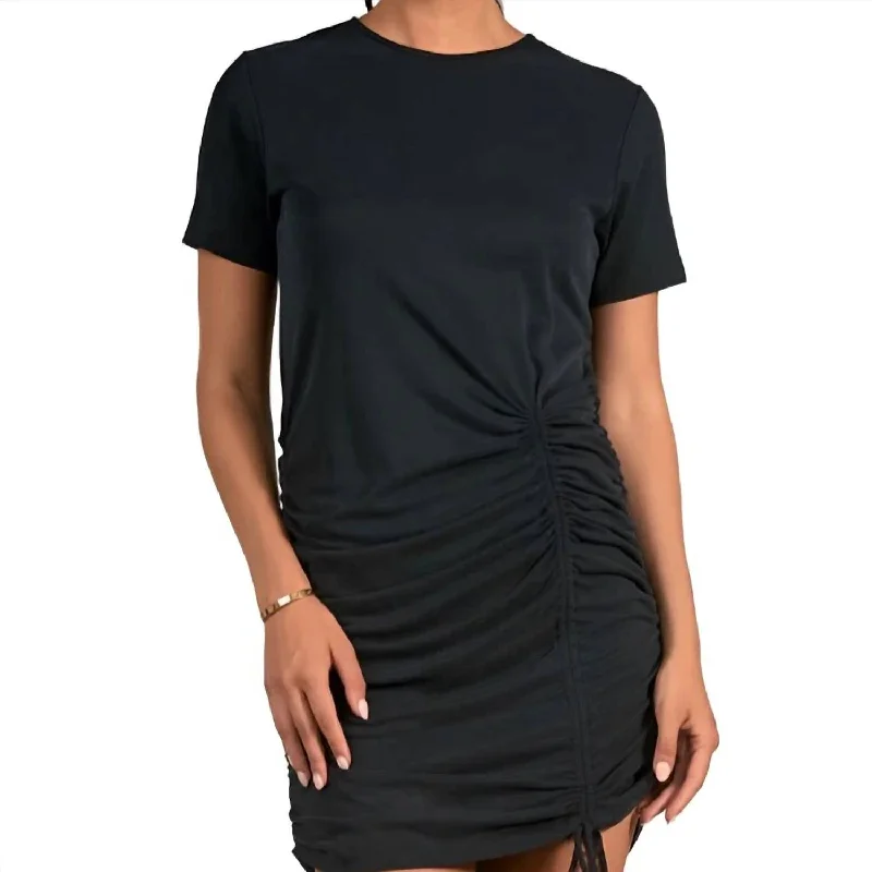 Trend Alert Cinched Mini Dress In Black