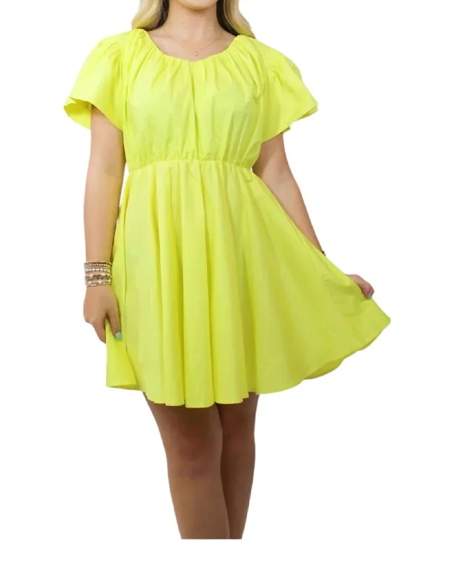 Casual Chic Alexandria Mini Dress In Citron