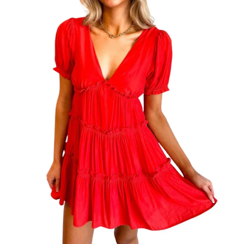 Lighten Up With Nordic Styles Bomb Pop Mini Dress In Red