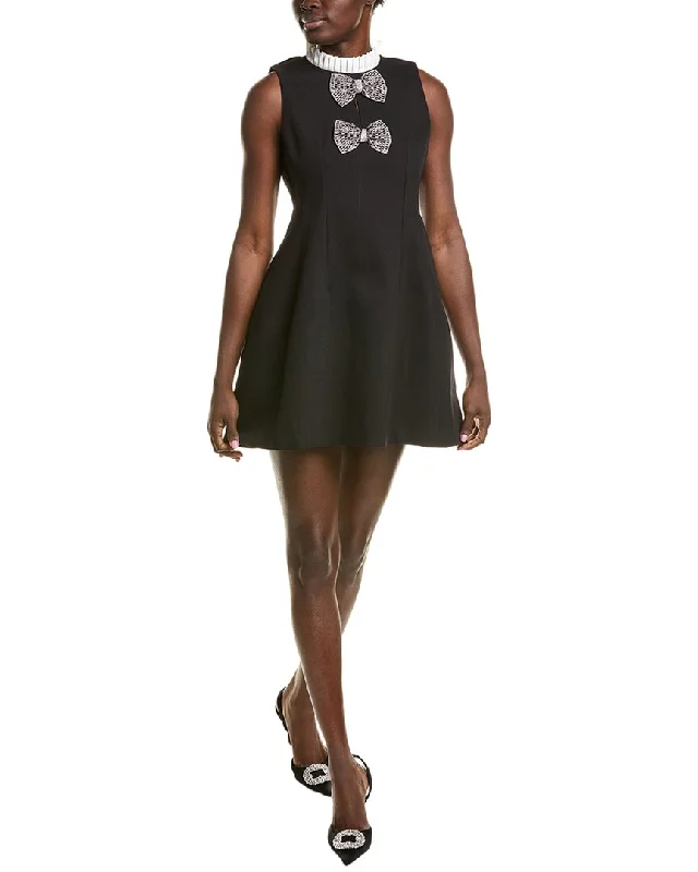 Elevate Your Wardrobe Beulah Crystal Bow A-Line Mini Dress