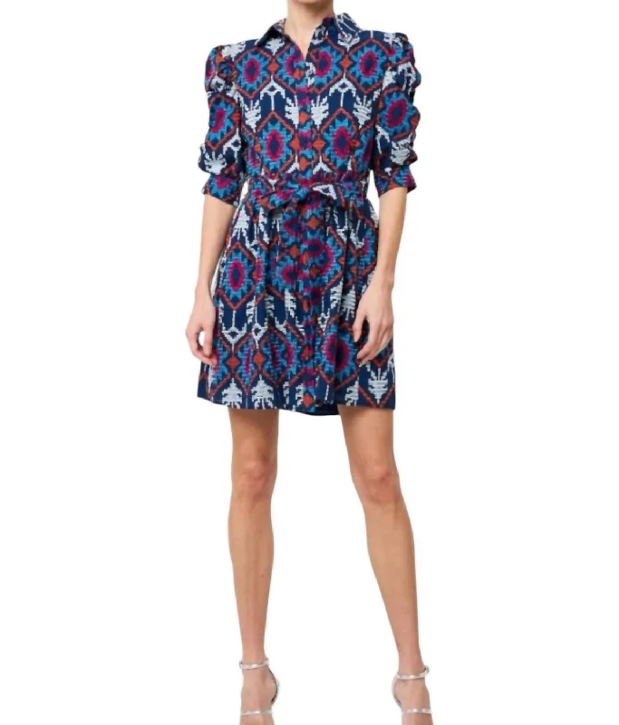 Trendy Styles Bethany Embroidered Mini Dress In Navy Multi