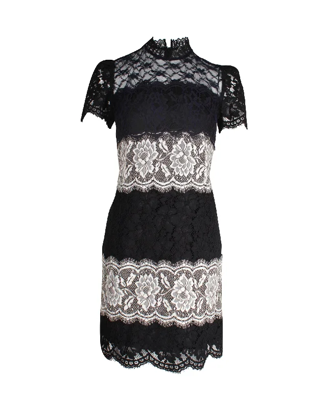 Sandro Lace Mini Dress in Multicolor Polyester