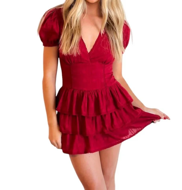 Cool Prices Timeless Mini Dress In Crimson