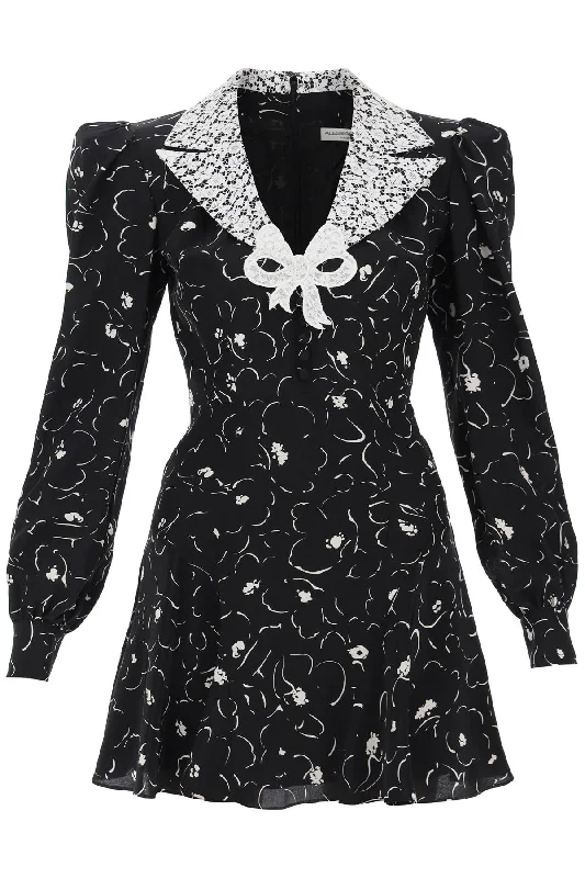 Winter Warm - Up Sale Alessandra Rich Women's Mini Dress With Lace Collar