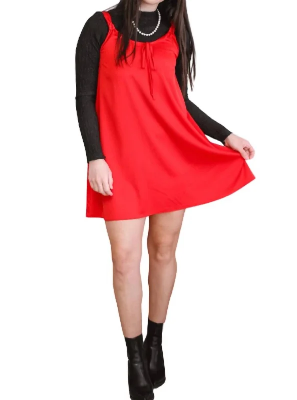 Grab Romantic Date - Night Styles Now It's A Date Red Mini Dress