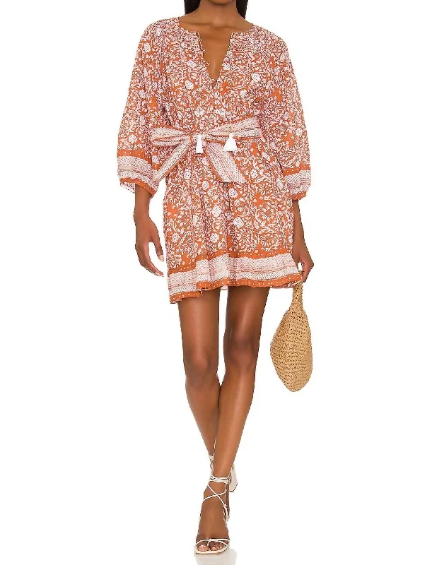 Final Clearance Gwen Mini Dress In Anila Block Print