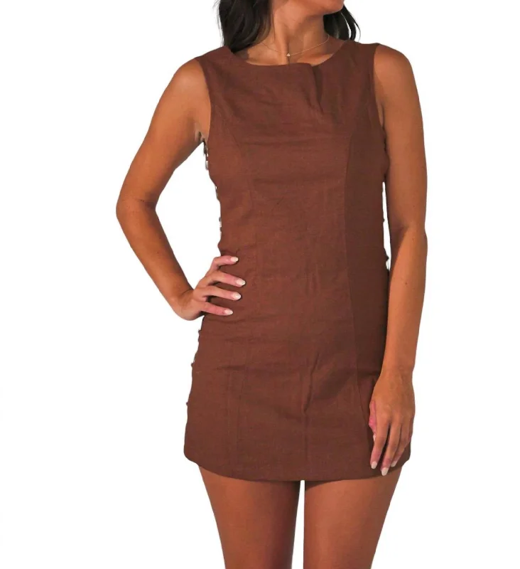 Annabelle Mini Dress In Brown