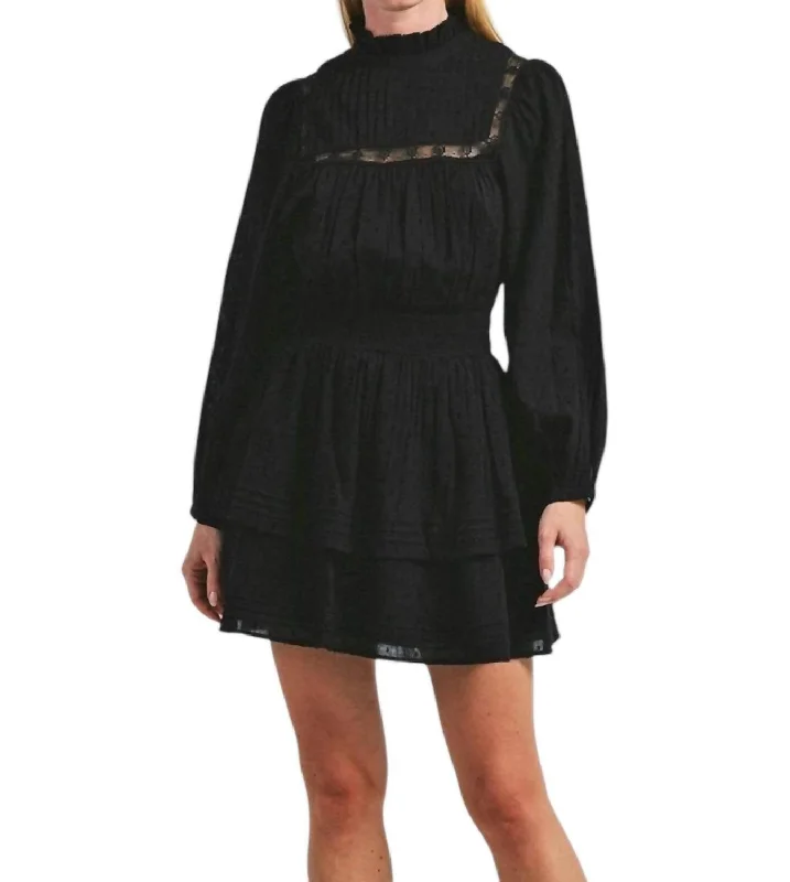 Y2K Nostalgic Fashion Look Berit Mini Dress In Black