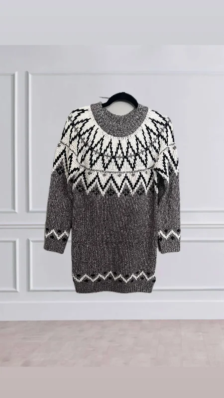 Mother'S Day Special Fairisle Mini Dress In Grey