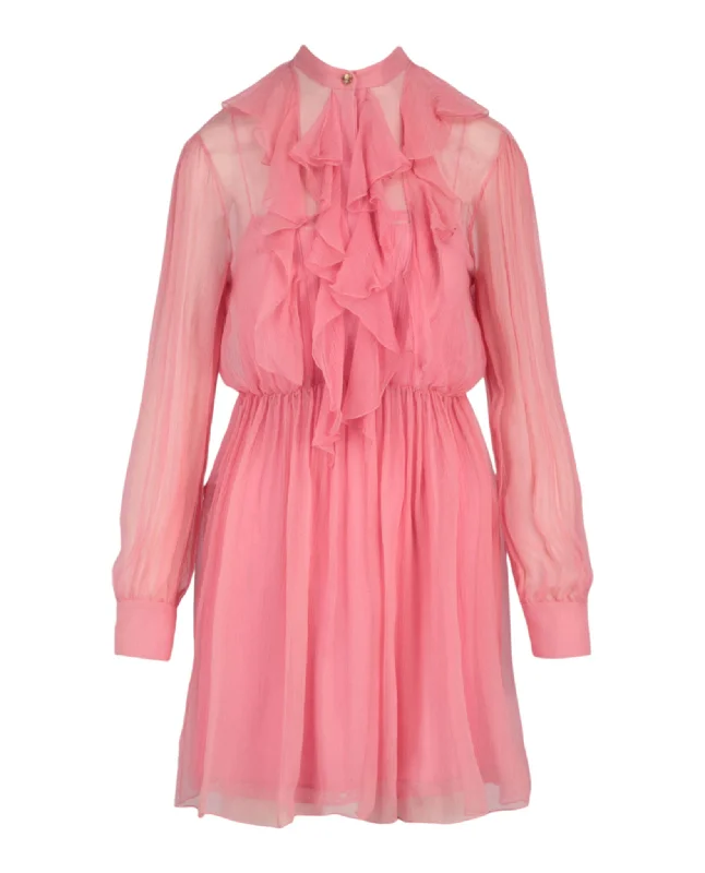 Great Prices On Feminine Styles Chiffon Ruffled Mini Dress