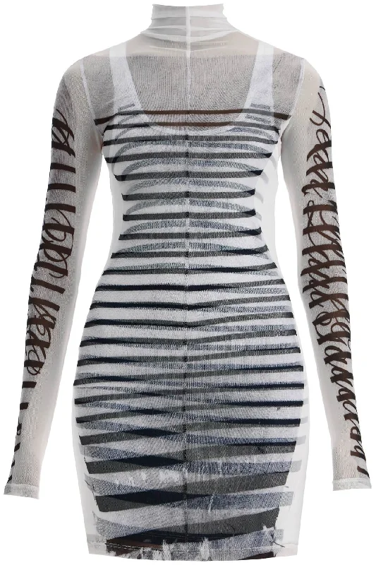 Chic Styles Jean Paul Gaultier Women's Double Layer Mini Dress With Marinière Print