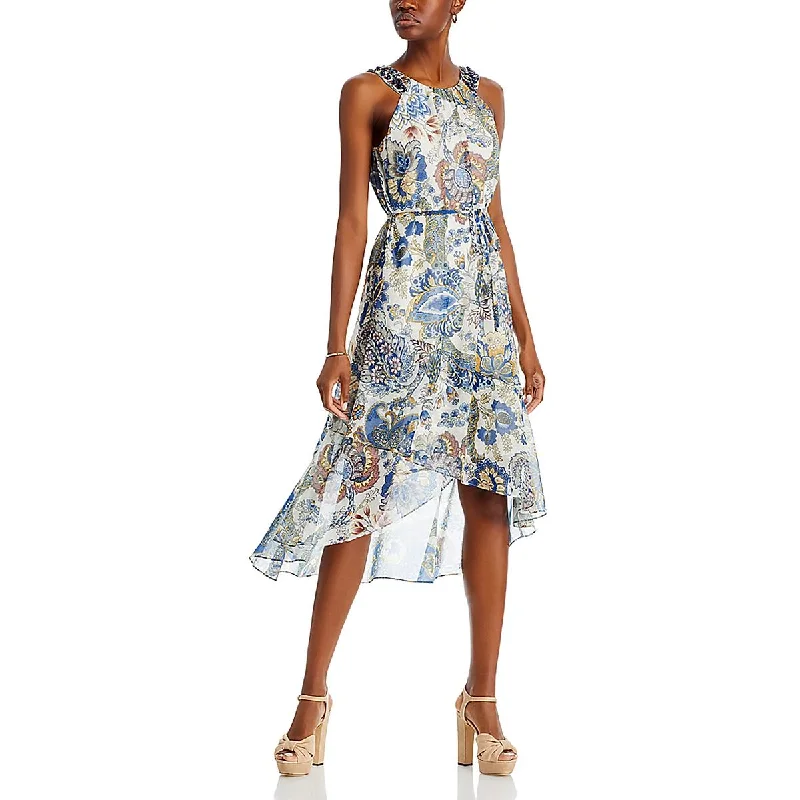 Women's Transitional Outfit Kobi Halperin Womens Printed Beaded Halter Dress