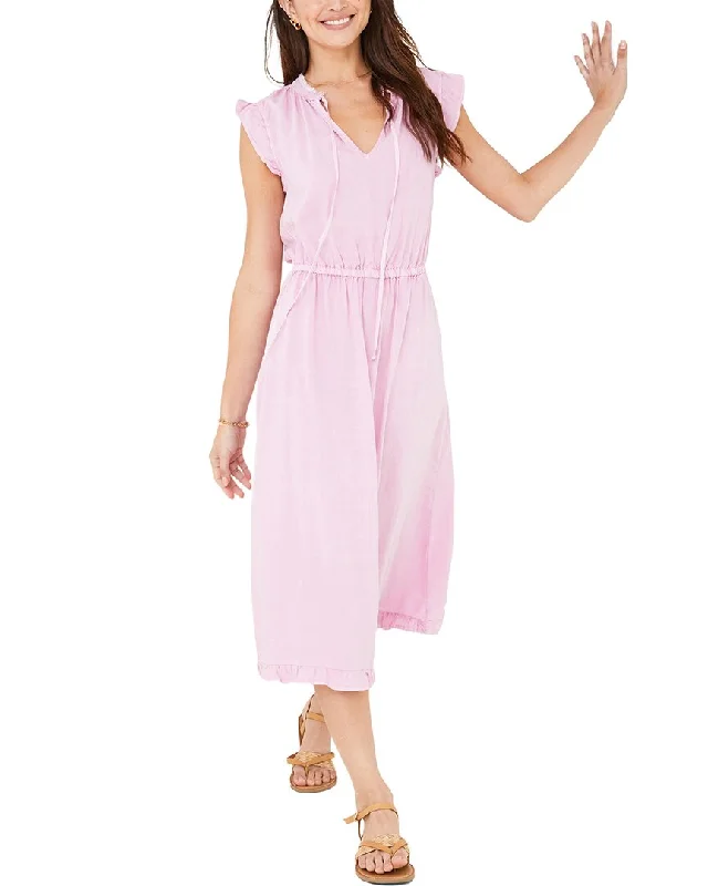 Coastal Beach - Inspired Style Bella Dahl Ruffle Sleeve Midi Dress