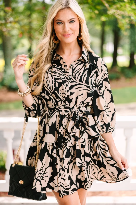 Limited Time Deal Ready For Anything Black Floral Dress