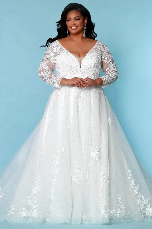 Seasonal Sale Sydney's Closet Bridal SC5275 - Long Sleeve A-line Tulle Gown