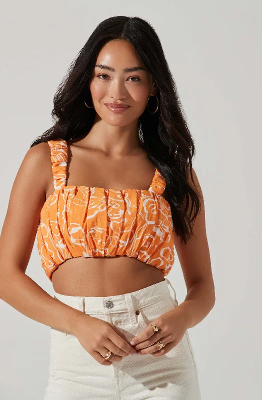 Celebrate With Big Savings Daija Floral Square Neck Crop Top