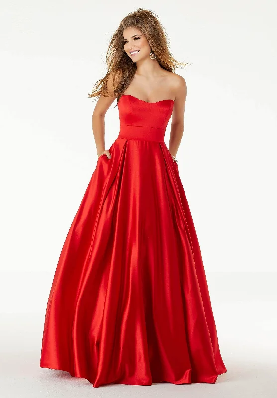 Women's Work Outfit Mori Lee - Strapless Pleated A-Line Dress 45090