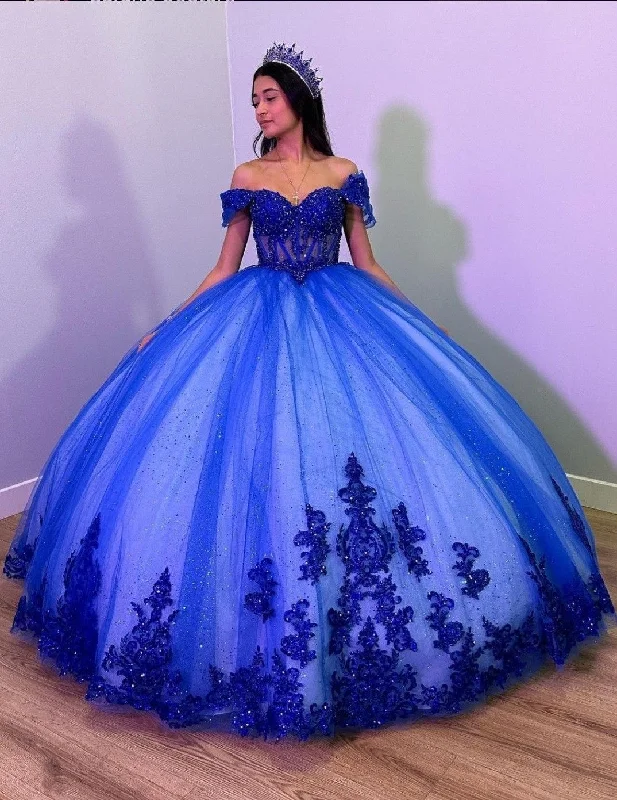 Parisian Effortless Chic Style Off the Shoulder Quinceanera Dress Ball Gown, Sweet 16 Dresses Y4939