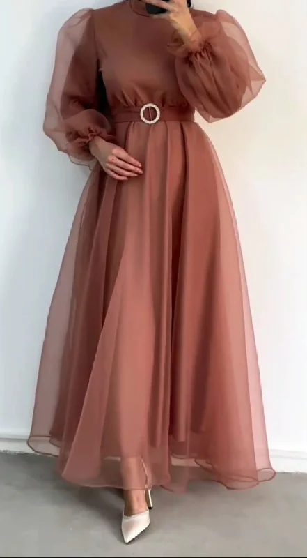 Y2K Nostalgic Fashion Look A-Line Long Sleeves Prom Dresses Formal Evening Gown Y5784