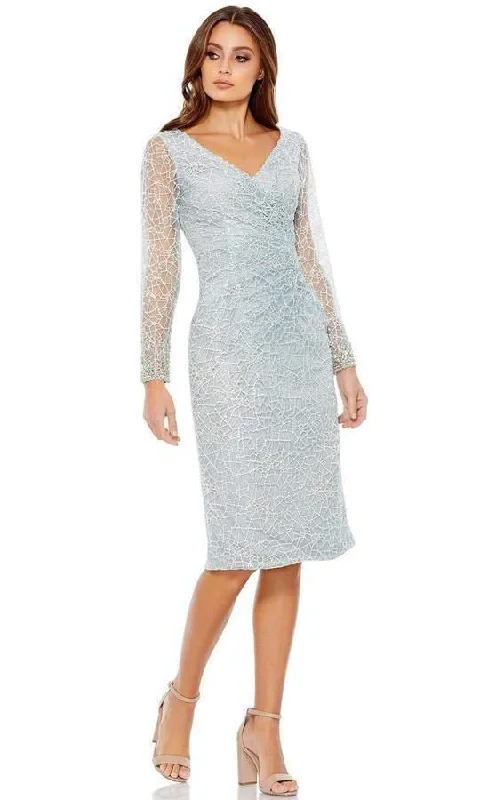 Fashion-Forward Mac Duggal 12408 Long Sleeve Cocktail Lace Dress