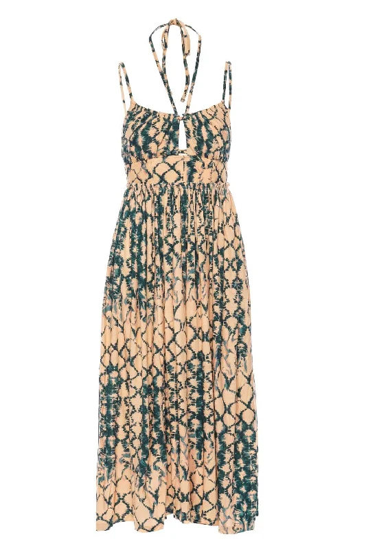 Limited-Time Offer Ulla Johnson Freya Cotton Adjustable Strap Cut Out Midi Dress Fossil 2