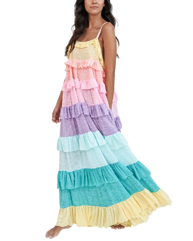 Limited - Stock Pitusa Rainbow Ruffle Tiered Maxi Dress