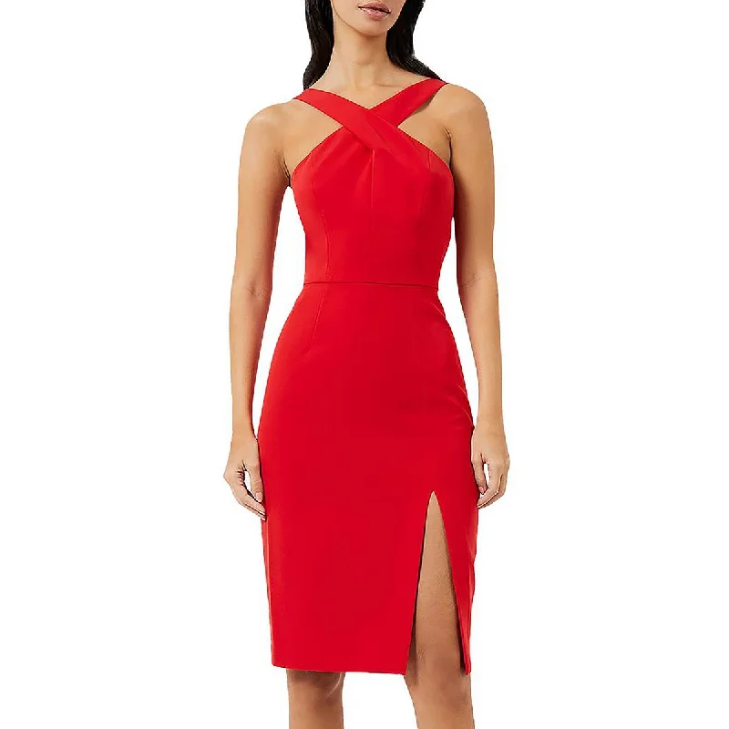 Women's Activewear for Exercise and Sports French Connection Womens Echo Crepe Knee-Length Halter Dress Women's Activewear for Exercise and Sports French Connection Womens Echo Crepe Knee-Length Halter Dress