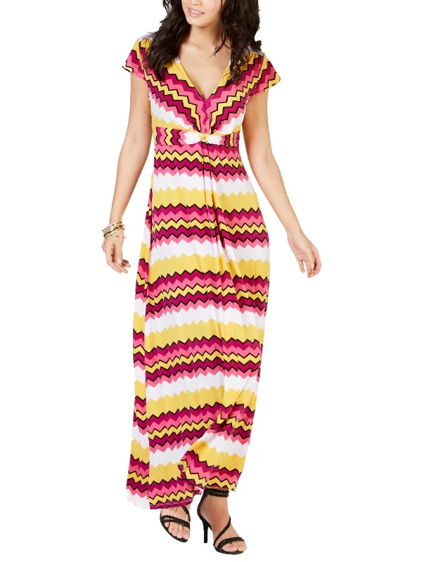 Fashion Sale Womens Striped Split Neck Maxi Dress