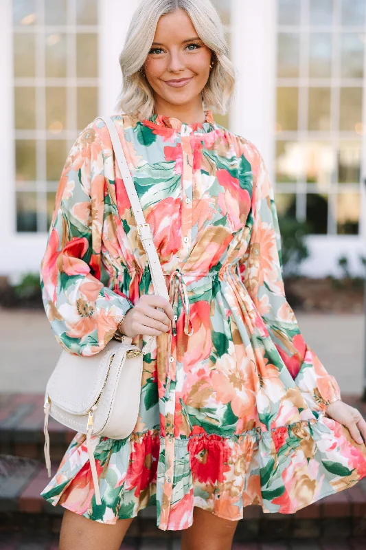 Style Upgrade On Your Way Sage Green Floral Dress