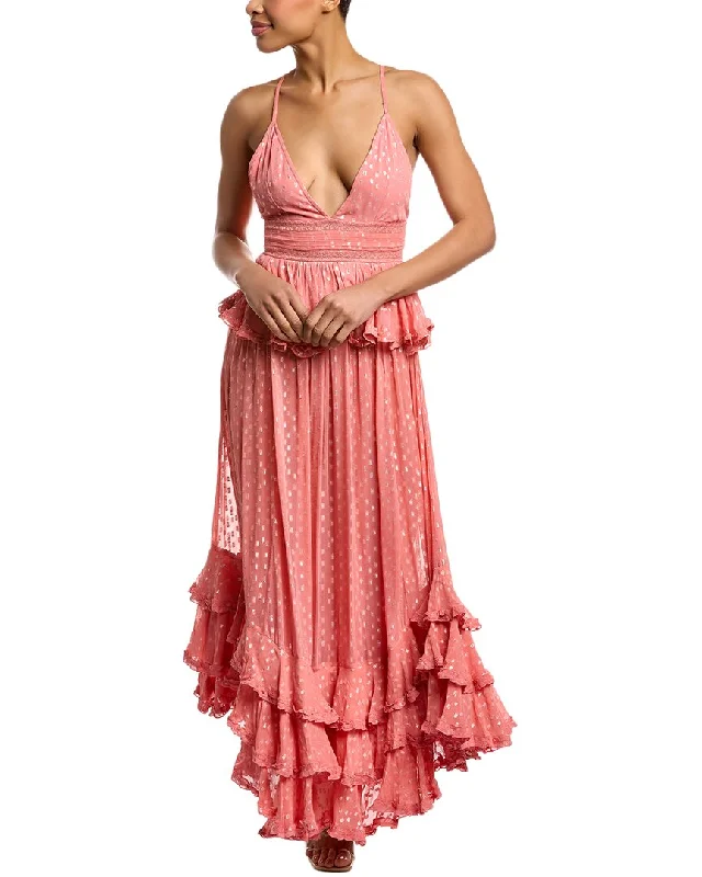 Score Big On Glamorous Red - Carpet Styles Rococo Sand Tiered Ruffle Maxi Dress