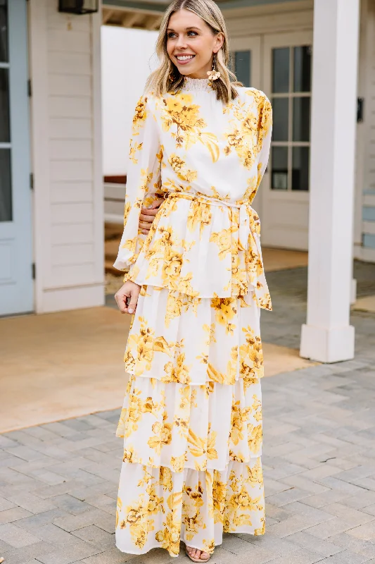 Exclusive Sale Of My Dreams Ivory White Floral Maxi Dress