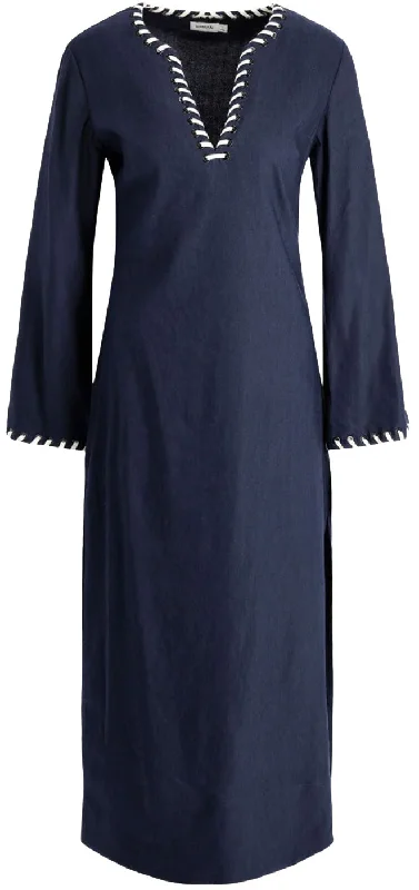 Fashionista Favorites Simkhai Women 100% Polyester Long Sleeves Dalta L/S Midi Dress Midnight