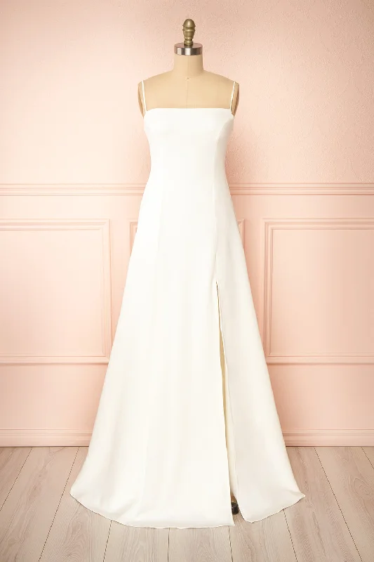 Timeless Women's Garments Estella Ivory | Maxi A-line Dress w/ Slit