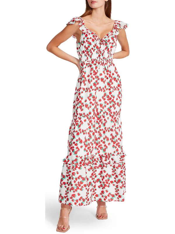 Feminine Soft - Hued Look Womens Printed Long Maxi Dress