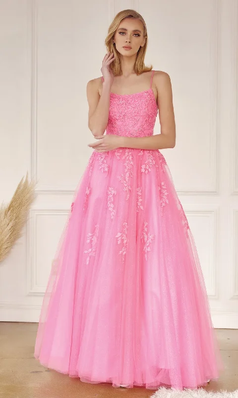 Clearance Event Corset-Back Long Glitter-Tulle Prom Ball Gown 260