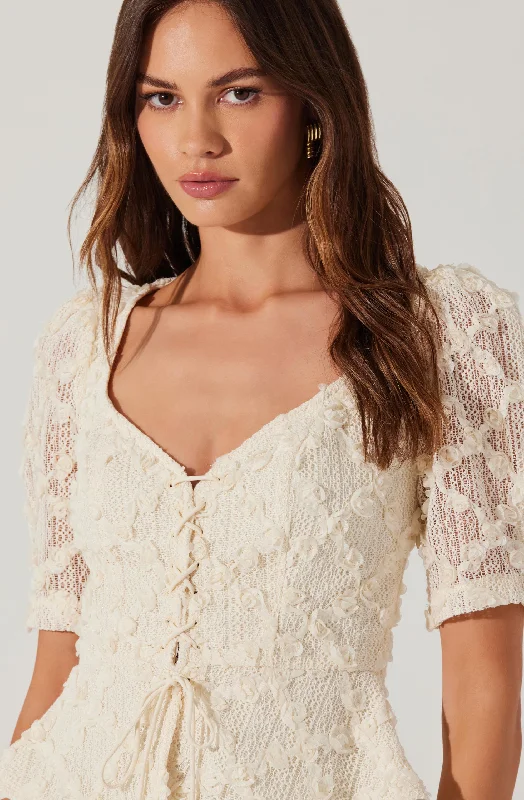 Fashion-Forward Cherian Floral Appliqué Lace Top