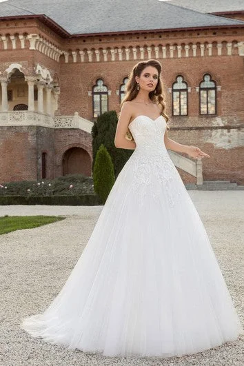 Early Access To Art Deco Styles Sale Floor-length Sweetheart Appliques Lace-up Tulle Dress