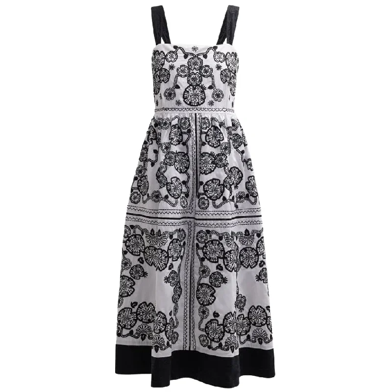 Latest Trends Johnny Was Women Mel Embroidered Square Neckline Midi Dress