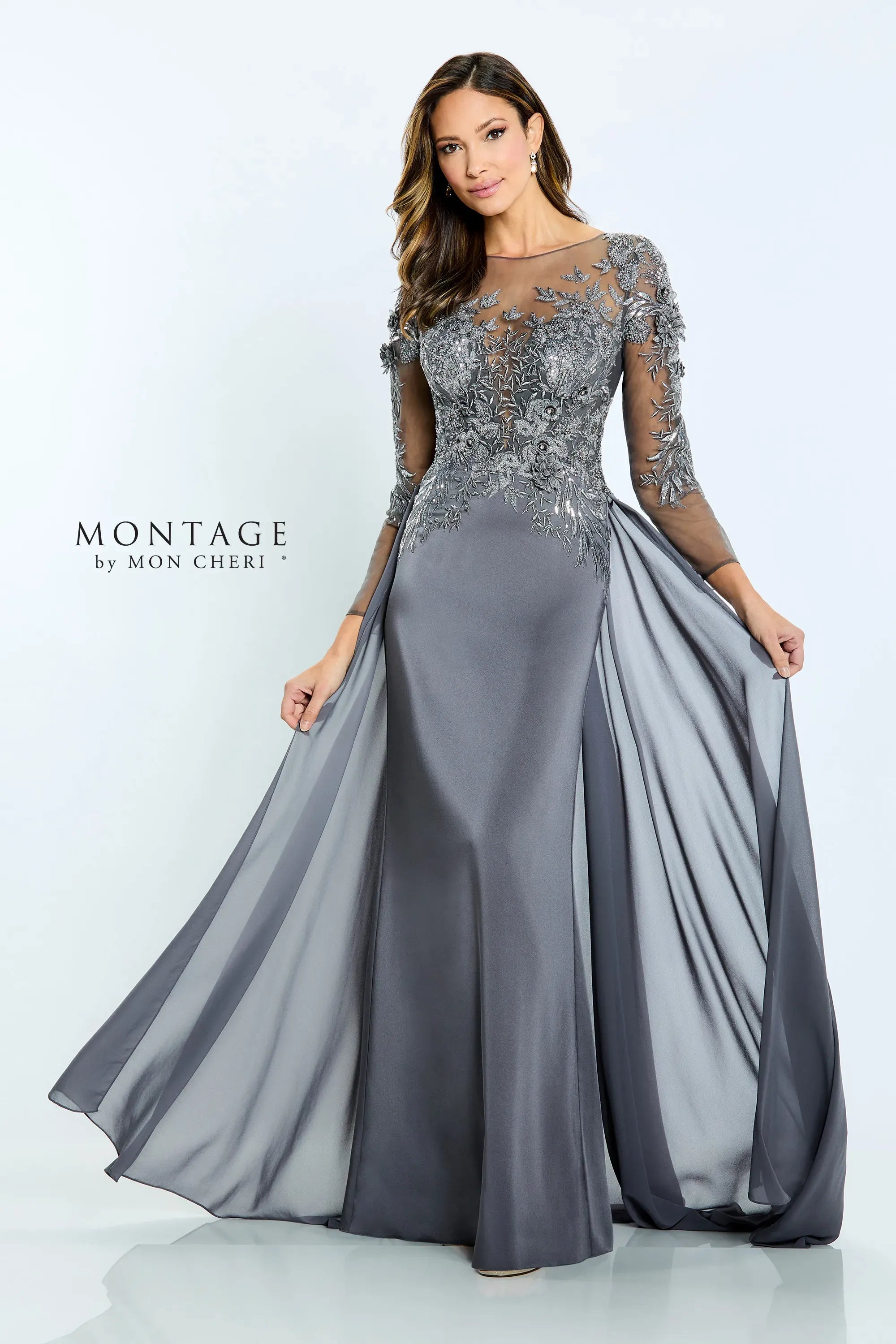 Spring Fling Sale Montage M509 Long Sleeve Formal Beaded Evening Dress