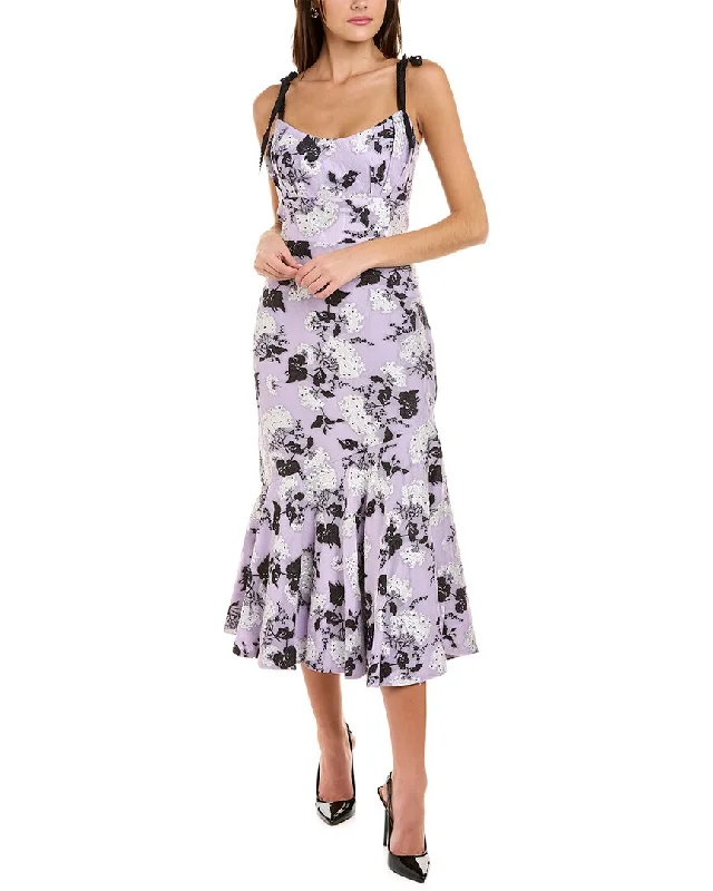 Early Access To Art Deco Styles Sale ML Monique Lhuillier Jacquard Midi Dress