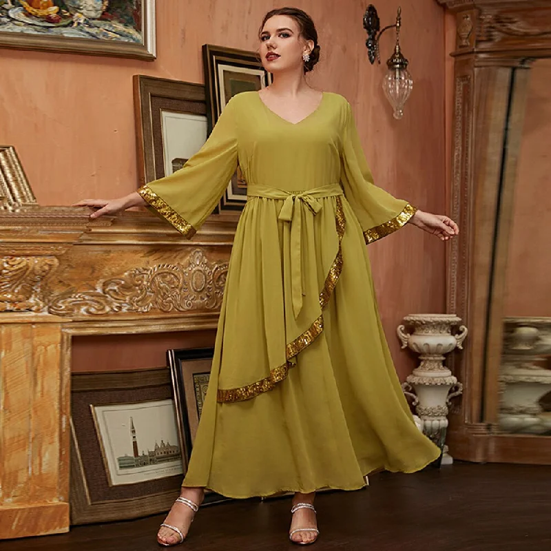 Now On Sale For Chic Urban Styles BerriesJam - Maxi Retro Loose Long Sleeve  Muslim Evening Party Dress