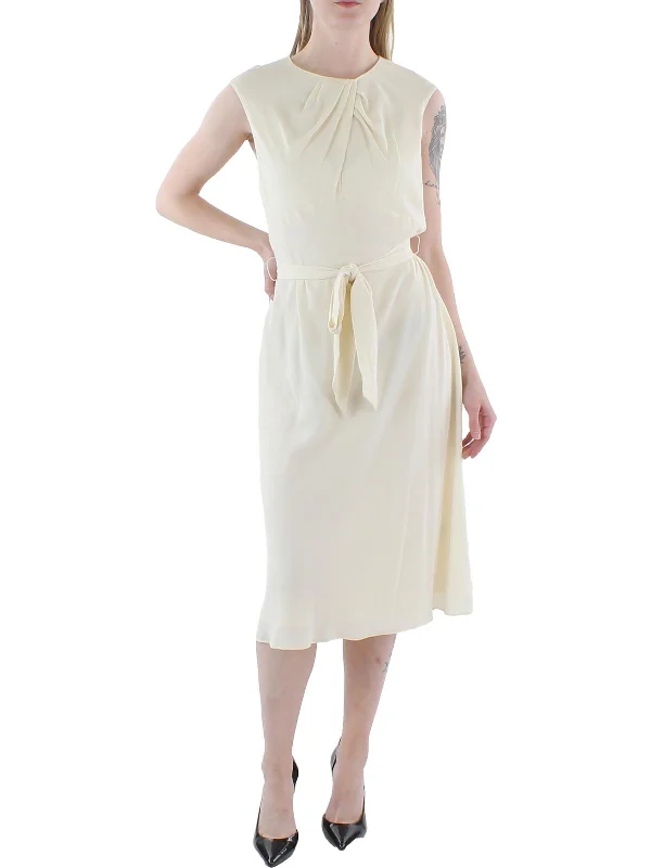 Coastal Beach - Inspired Style Womens Cap Sleeve Below Knee Midi Dress