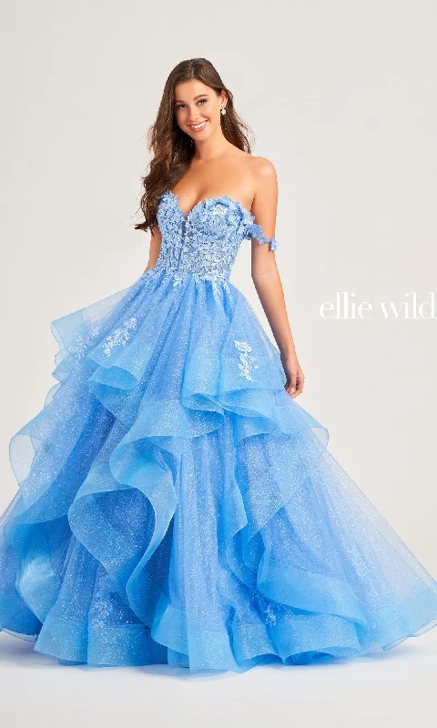 Limited - Edition Drops Ellie Wilde Long Designer Prom Ball Gown EW35084