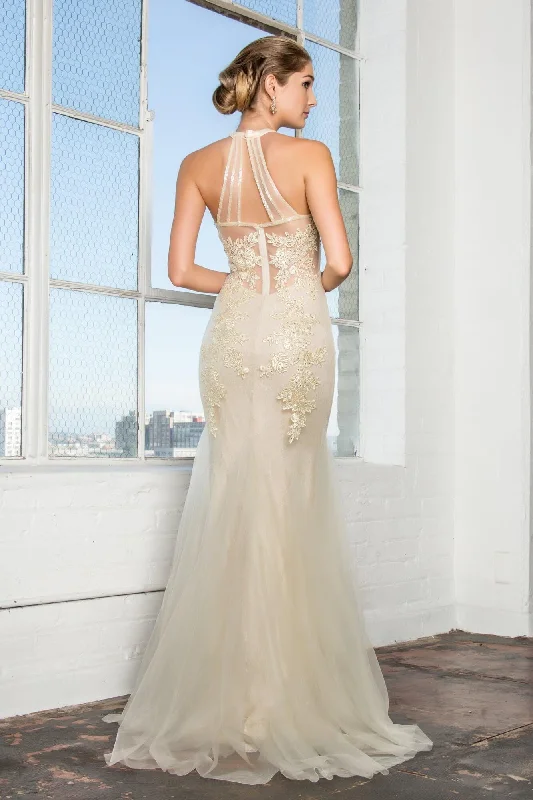 Unbeatable Prices Long Wedding Dress Halter Lace Mermaid Gown