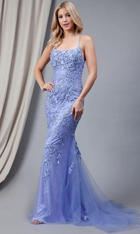 Hot Styles Embroidered-Lace Tight Long Prom Gown 799