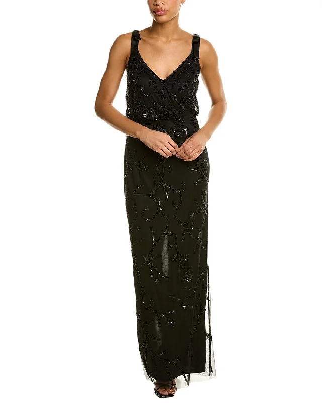 Disco - Inspired Retro Dance Look Adrianna Papell Slim Column Maxi Dress