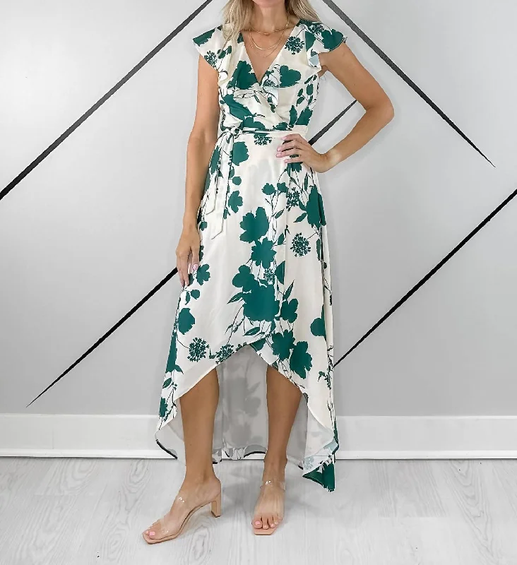 Grab Romantic Date - Night Styles Now Fern Midi Dress In Green