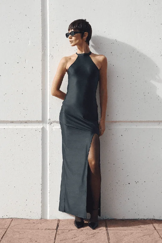 Extreme Clearance Deals Olivia Halter Dress in Black - Limited Edition