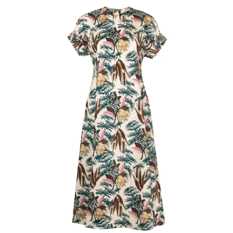 Casual Weekend Relaxed Style Ulla Johnson Women Devon Fit & Flare Cotton Midi Dress Wildflower